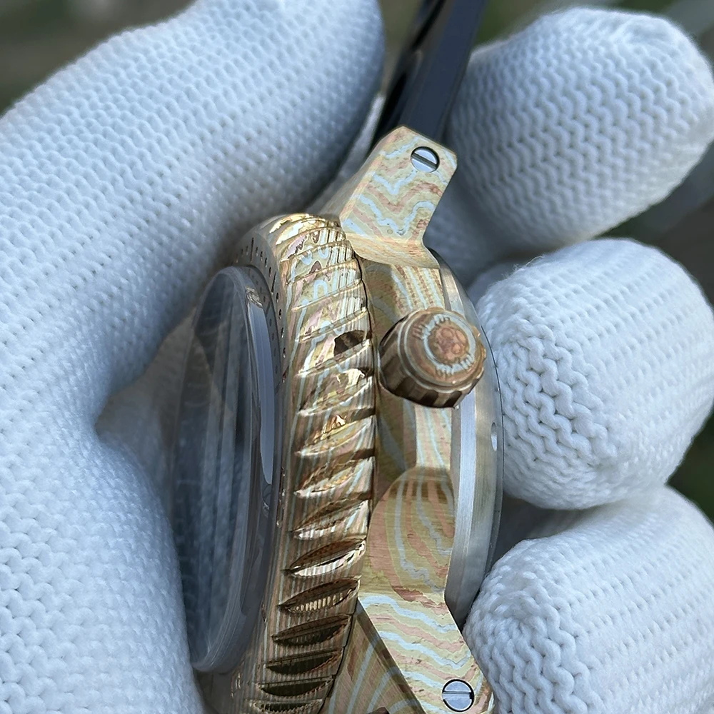 STEELDIVE Herren-Automatikuhr Timascus Gehäuse und Lünette, mechanische Armbanduhr, Deep Diving, 10.000 m wasserdicht, leuchtender Saphir NH35