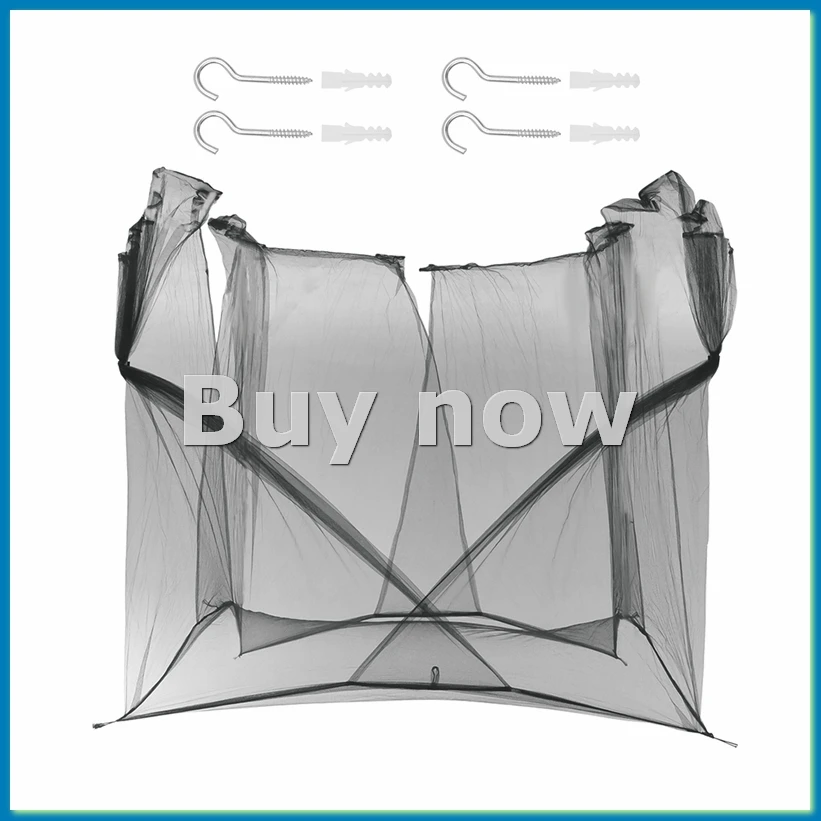 

4-угольная сетка для кровати с балдахином, москитная сетка для кровати размера «queen-size» 190*210*240 см (черный)-A51M