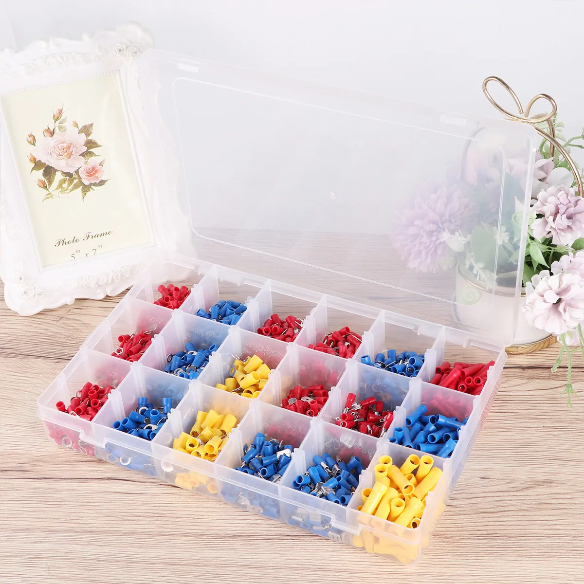 1300Pcs PVC Terminal Connector Heavy Duty Battery Cable Closed Ends Wire Lug Connectors for Professional Automotive Use