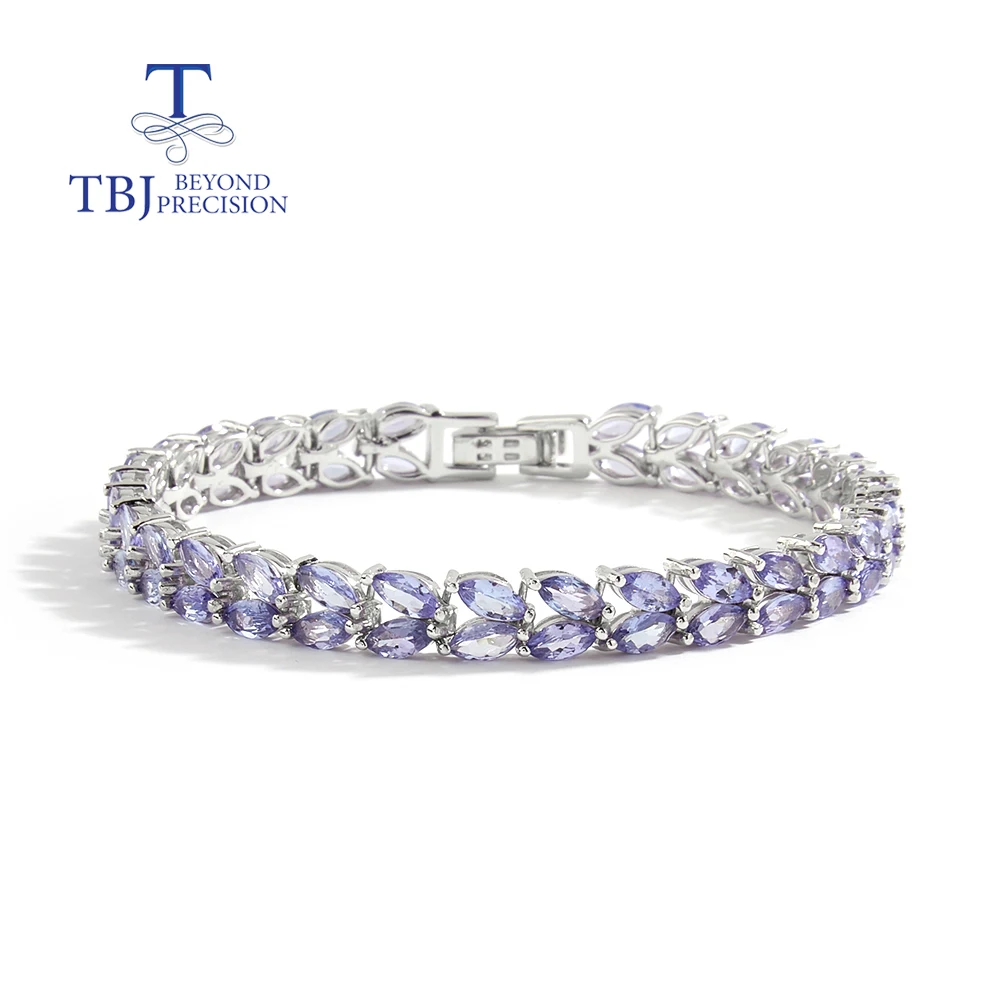 

Light luxury precious blue Tanzanite bracelet fashion natural gems with S925 silver fine jewelry for women anniversary banquet