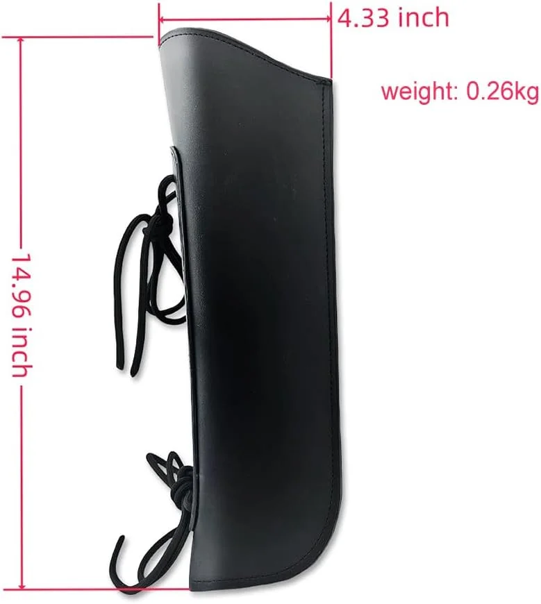 Tempat Tas Busur Casing Busur Bass Kulit Quiver Busur Bass Hitam untuk Busur Bass Gaya Jerman dan Perancis