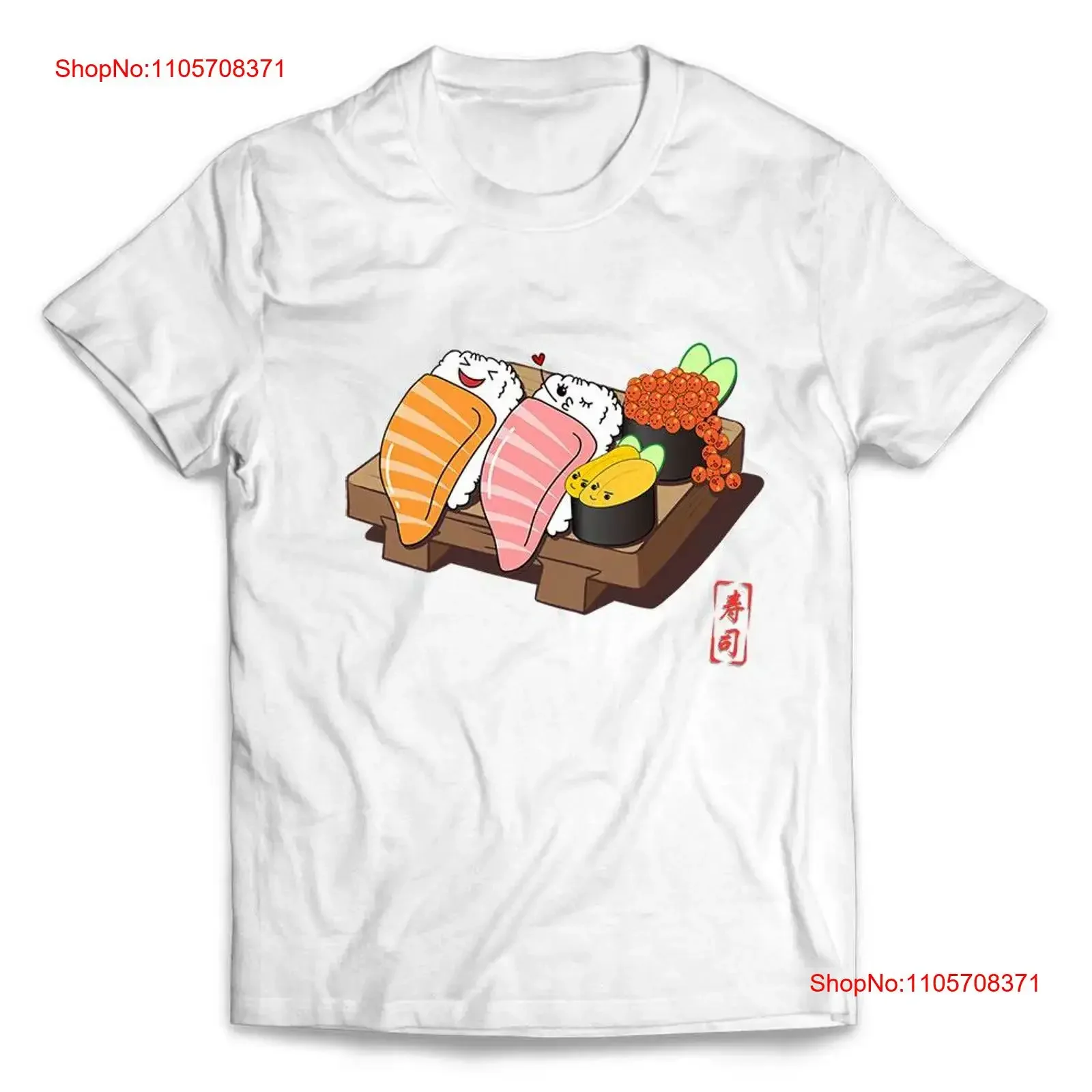 Happy Nigiri Sushi Ikura and Uni on Wooden Plate Youth T Shirt PrintStarT vintage Washed Breathable Unisex fashion graphic