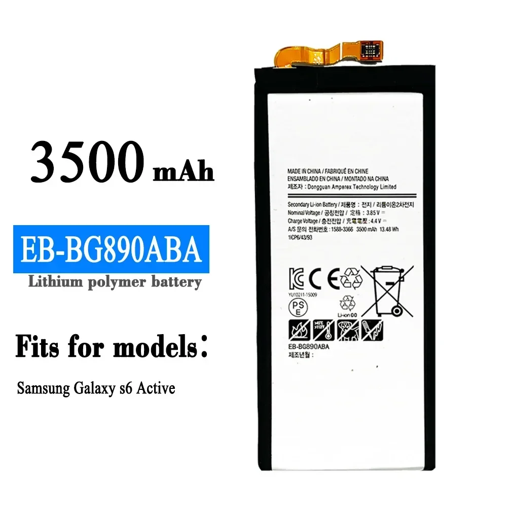 

Для SAMSUNG EB-BG890ABA Новая сменная батарея 3500 мАч Galaxy S6 Active G890A G870A Высококачественные батареи для мобильных телефонов