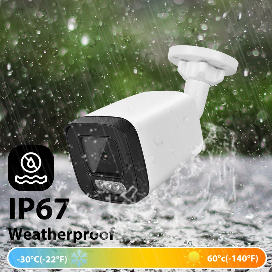 Vikylin Hikvision Compatible 4MP 25PFS IR Night Vision IP Camera MIC Human Car Detection Home Outdoor IP67 POE Security Camera