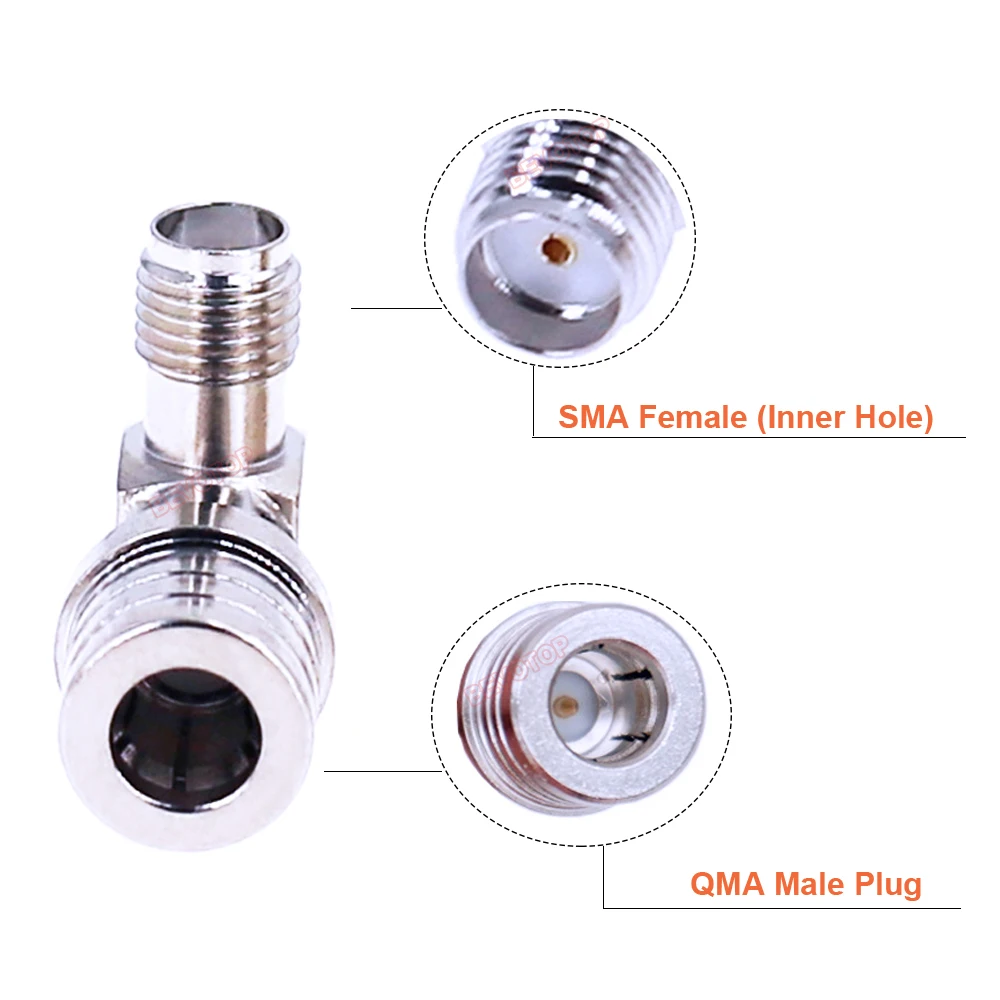 10PCS/LOT QMA to SMA Adapter Right Angle QMA Male to SMA / RP-SMA Female 90° RF Coaxial Adaptor Converter BEVOTOP Wholesales