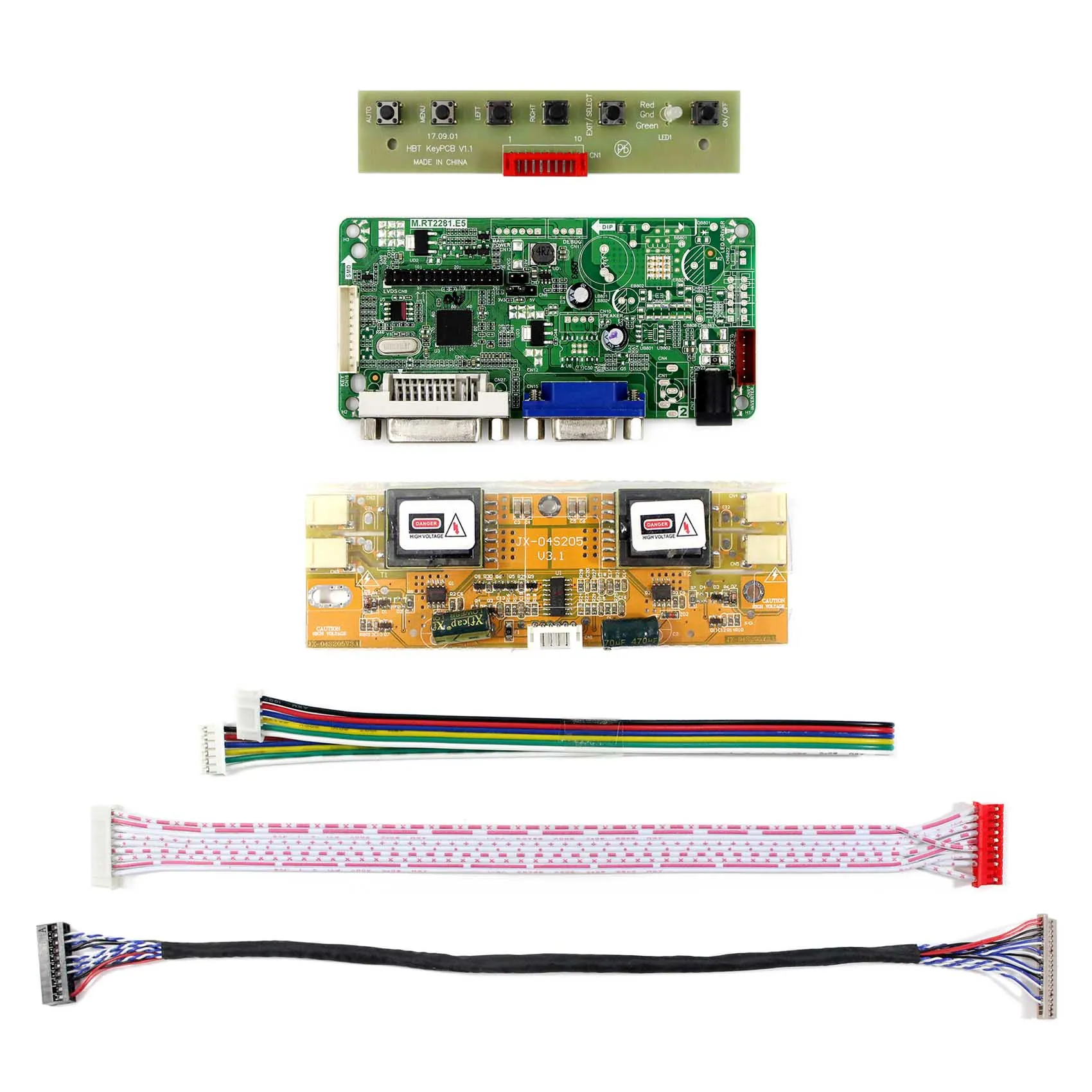 

VSDISPLAY VGA DVI LCD Controller Board compatible with 15 inch 20pin 1024X768 HT15X15-D01 LCD Screen