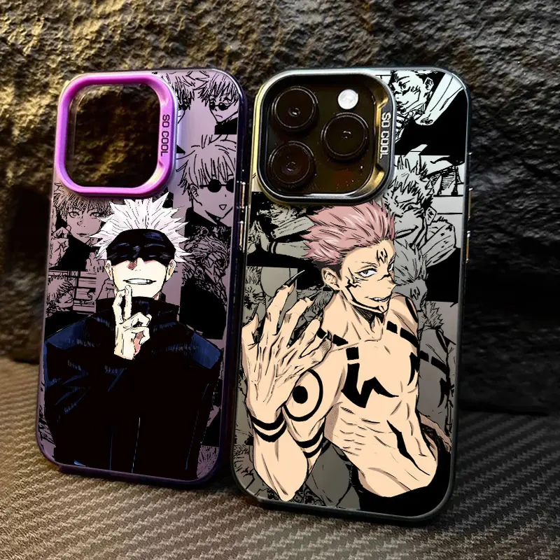 Jujutsu Line Sukuna Gegenseitige Hilfe Satoru Anime Coque Handyhülle für iPhone 17 16e 16 15 14 13 12 11 Pro Max Air Plus Anti Fall Cover