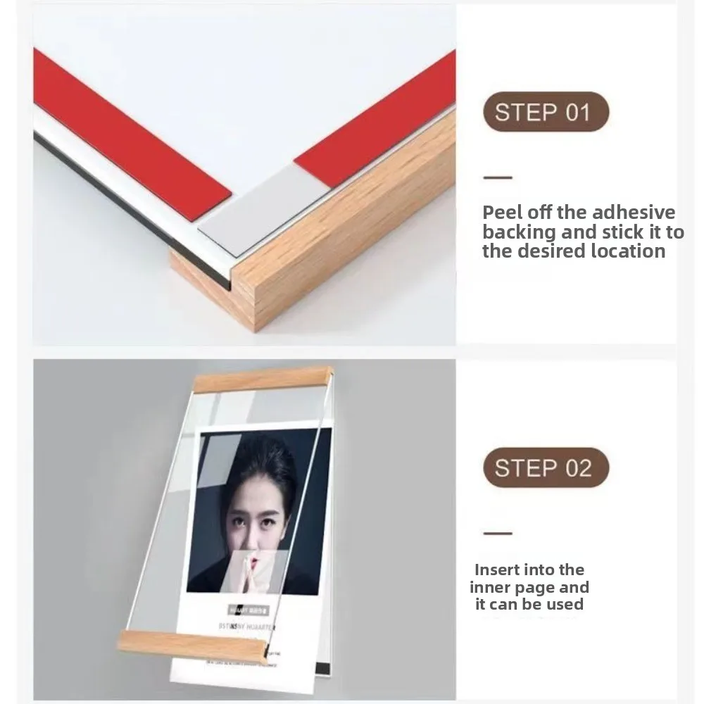A 4/A 5/A 6 Magnetic Wall Mounted Frame Reusable No-drill Acrylic Sign Holder Rectangle Acrylic Display Board Price Listing