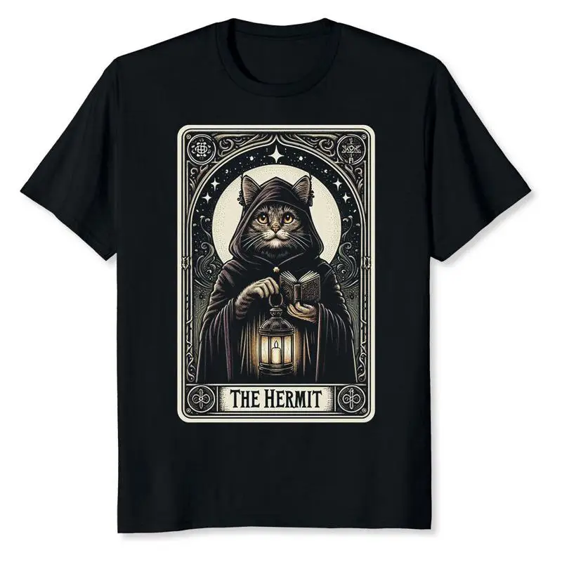 

New Limited Hermit Cat Tarot Card For Lovers T Shirt