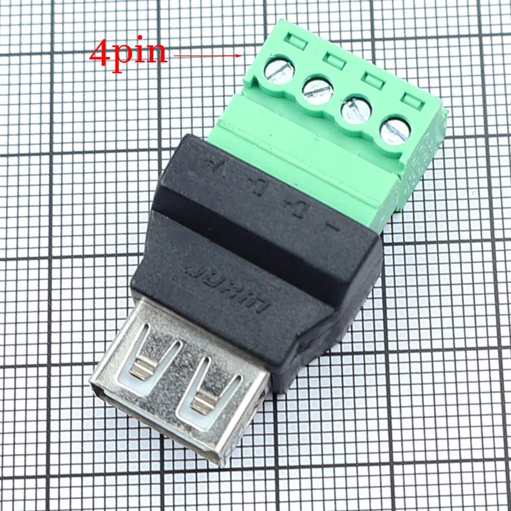USB 2.0 Connector Avoid Welding Plugs USB Type A Male Female to 4Pin 5pin Screw Terminal Socket Adapter Plug For Computer TV