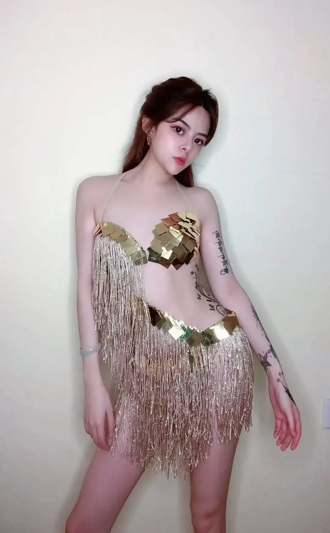 여성 무대 축제 생일 반짝이 드레스 클래식 댄스 드랙퀸 의상