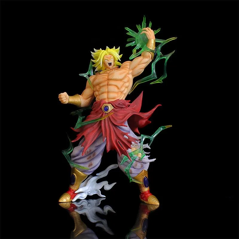 41cm Anime Dragon Ball Broli Figures BUG Super Saiyan Standing Posture Broly Action Figures PVC Periphery Model Desktop Gifts