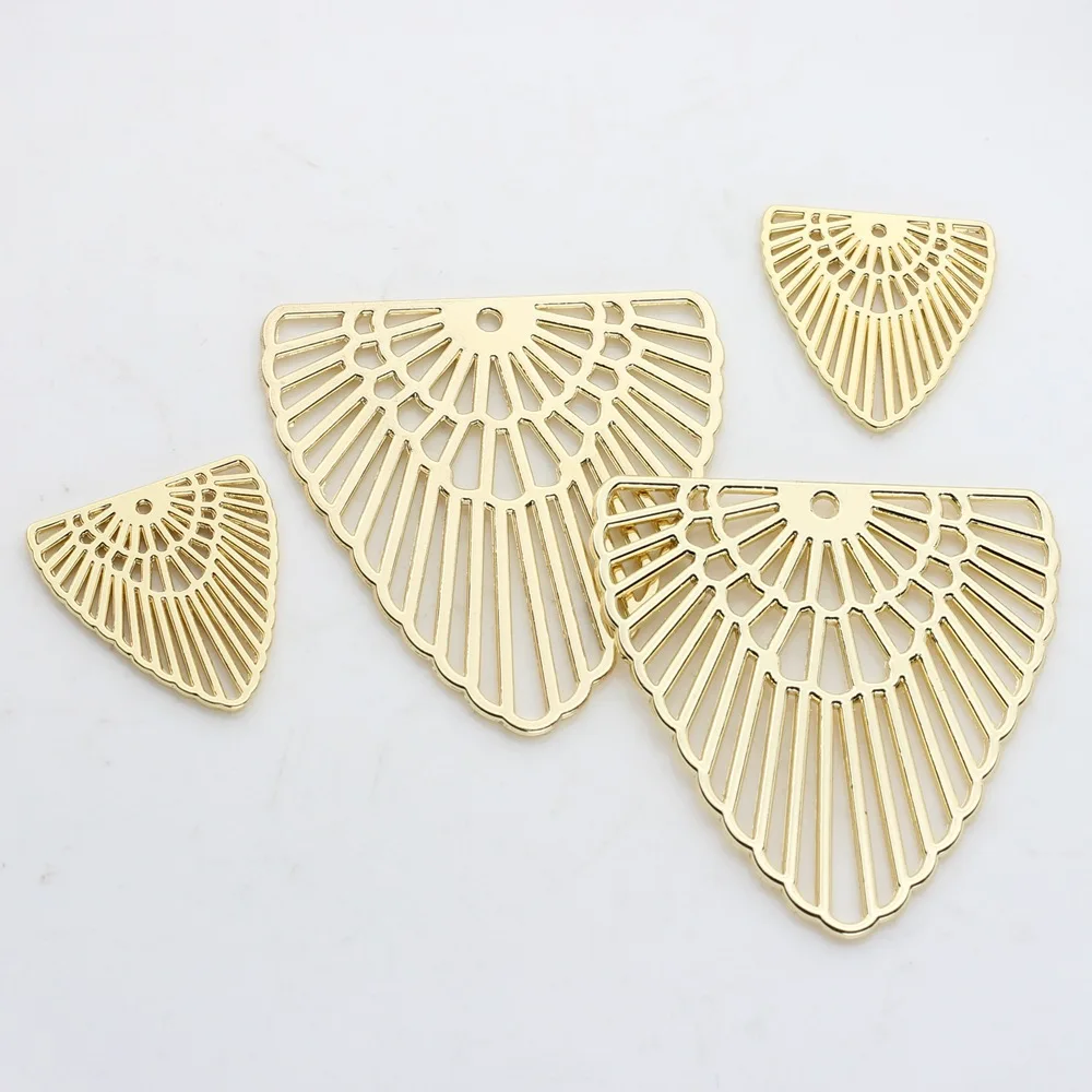 Zinc Alloy Hollow Exaggerated Hollow Leaves Charms Linker Connector For DIY Jewelry Earrings Making Finding Accessories 3pcs/lot