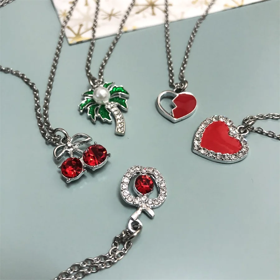 Fashion 9 Models Christmas  Heart Apple Boots Pendant Necklace For Girls Women