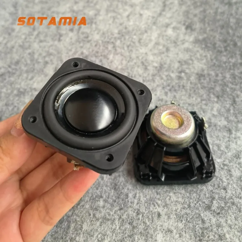 SOTAMIA 2Pcs 2 Inch Anodized Aluminum Basin Full Range Speaker 4 Ohm 15W Audio Speaker Long-stroke HIFI Power Loudspeaker