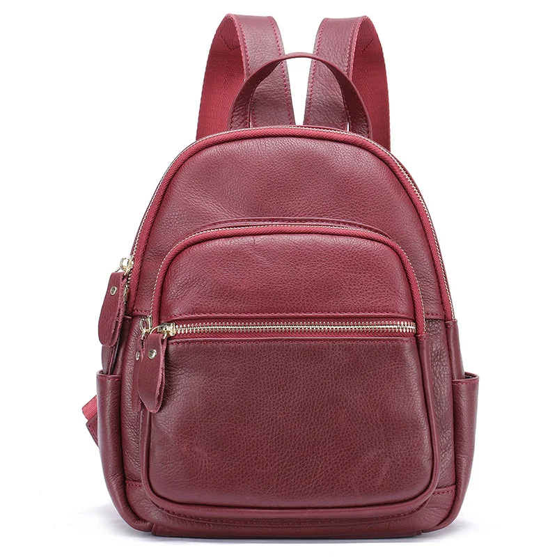 

New Small Women Backpacks Genuine Leather Travelling Outdoor Backpack Natural Cowhide Commute Daypack Female Campus School Bag