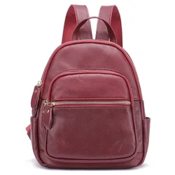 New Small Women Backpacks Genuine Leather Travelling Outdoor Backpack Natural Cowhide Commute Daypack Female Campus School Bag