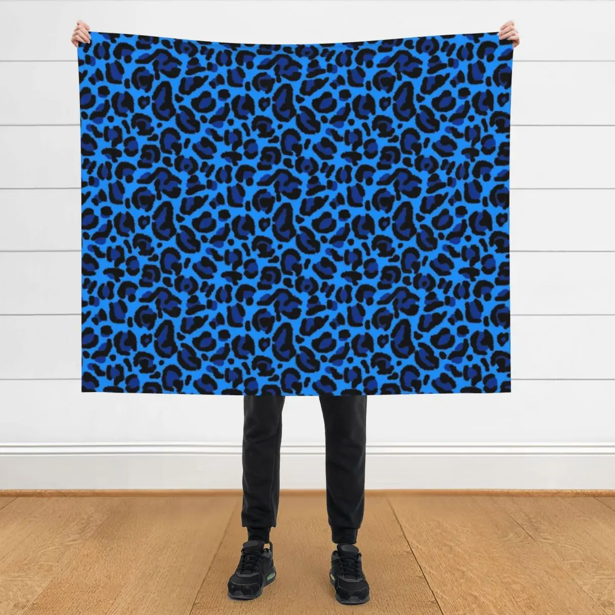

Blue Y2K Aesthetic Leopard Print Throw Blanket Soft Plush Plaid valentine gift ideas Sofa Quilt Plush Blankets