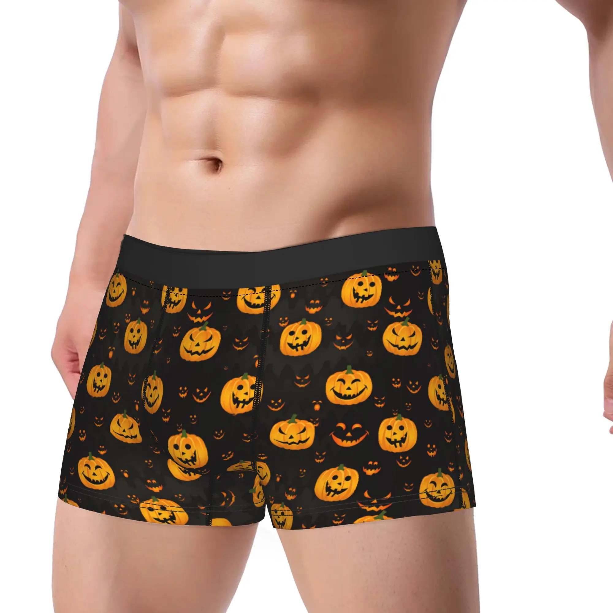 Horror Halloween Man Underwear Jack Pumpkin Scary Face Boxer Briefs Shorts Panties Printed Breathable Underpants for Homme
