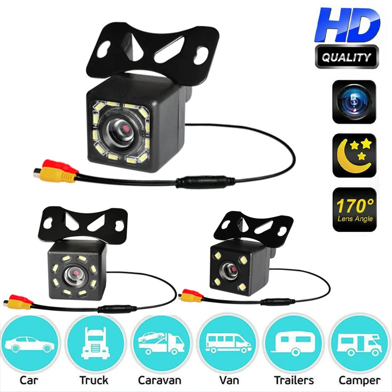 

Wide Angle HD Car Rearview Camera Rear View Video Vehicle Camera Backup Reverse Camera 12 LED Night Vision Parking Camera