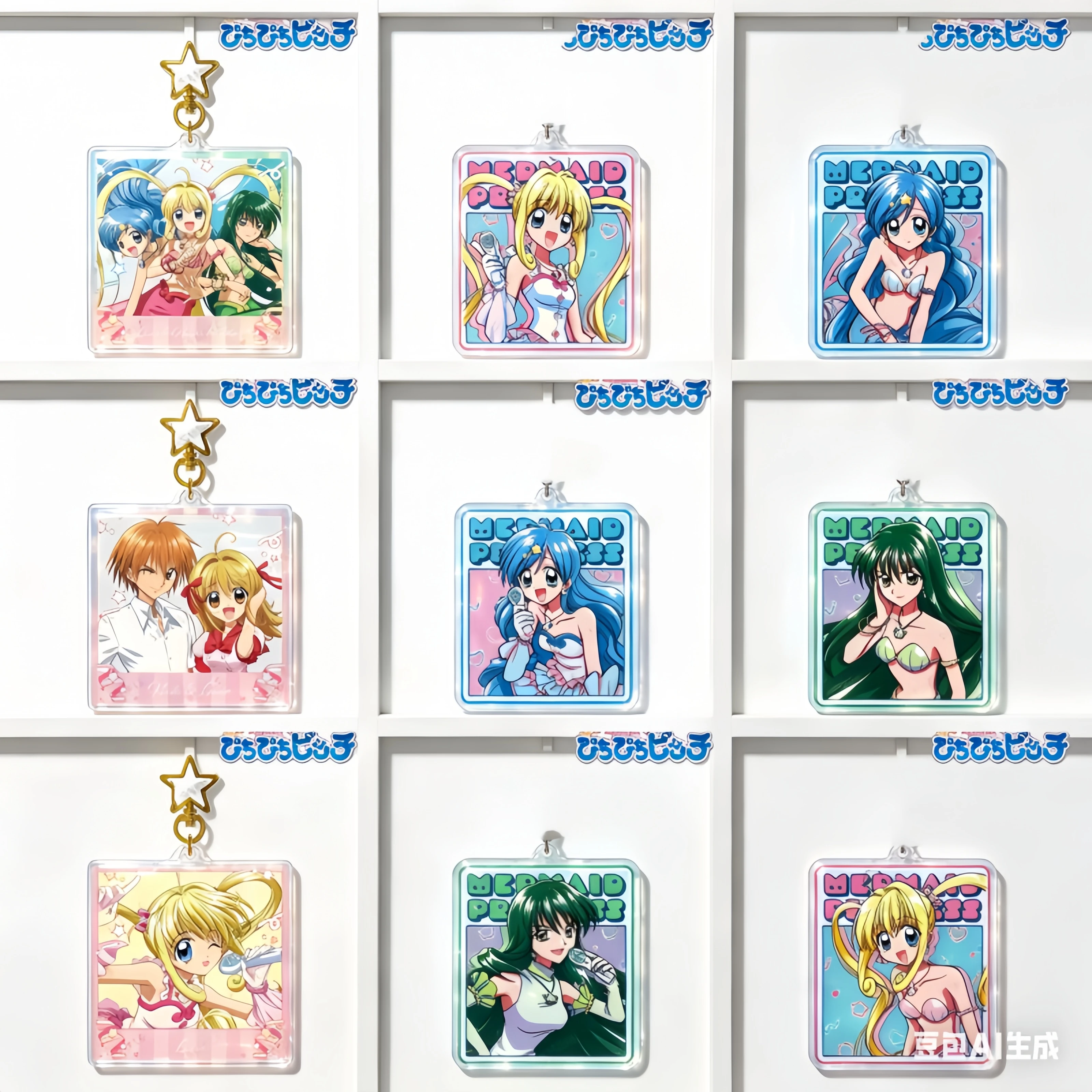 Venta al por mayor: Llaveros colgantes de acrílico de 6 cm de Mermaid Melody: Pichi Pichi Pitch Cosplay Nanami Luchia Toin Rina Hosho, decoraciones para bolsos