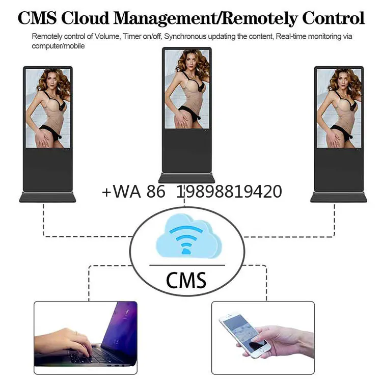 Shopping Mall Kiosk  Indoor Floor Stand Display Android Digital Signage Touch Totem LCD Advertising Screens