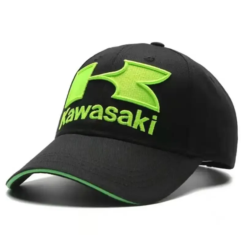 New Kawasaki Motorcycle Baseball Hat Racing Team Outdoor Sports Hardtop Duck Tongue Hat Men's Sunshade