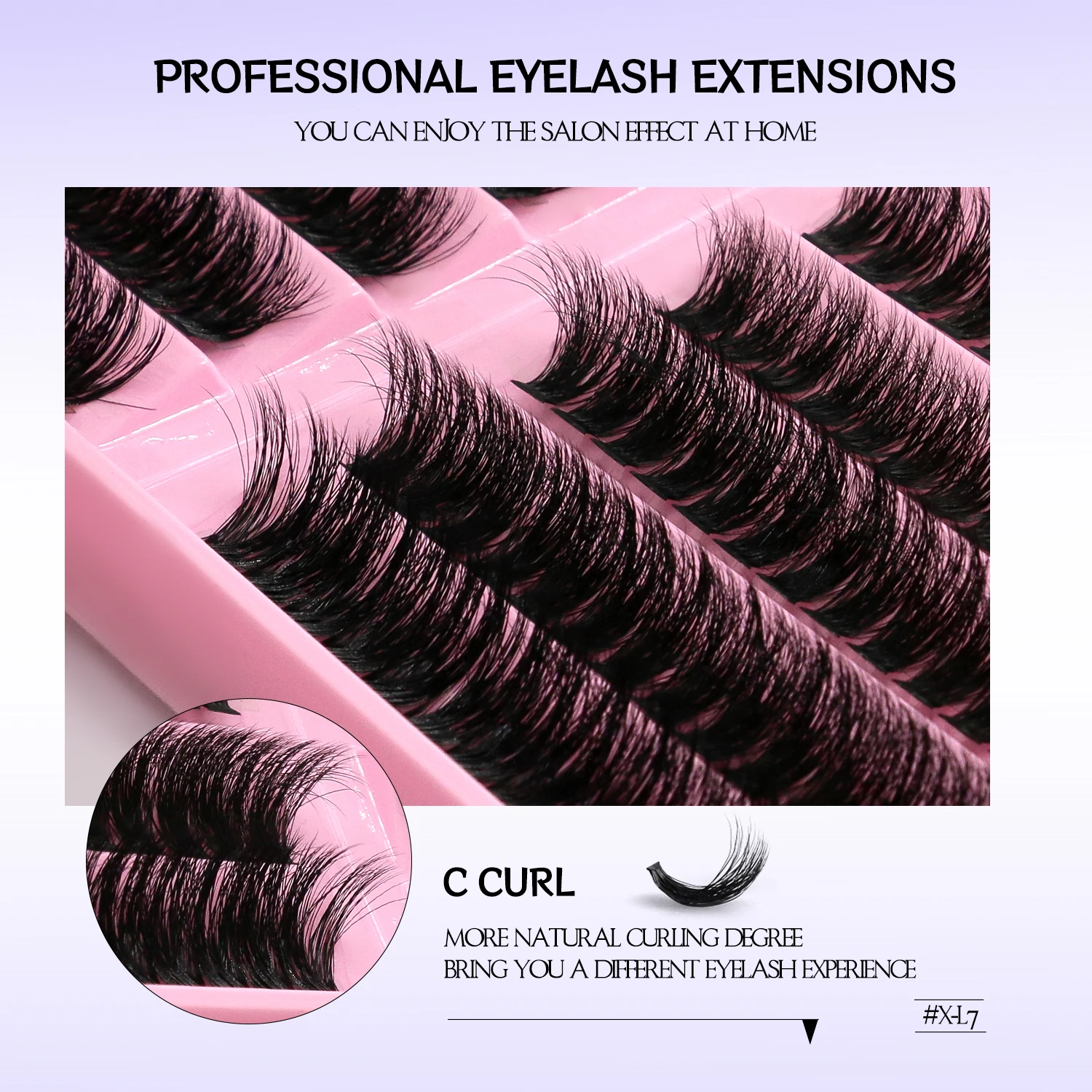 Lasvirey Clusters de cílios, extensão de cílios faça você mesmo, bandeja mista, cílios individuais, cílios naturais fofos e volumosos, cílios de vison falso, maquiagem