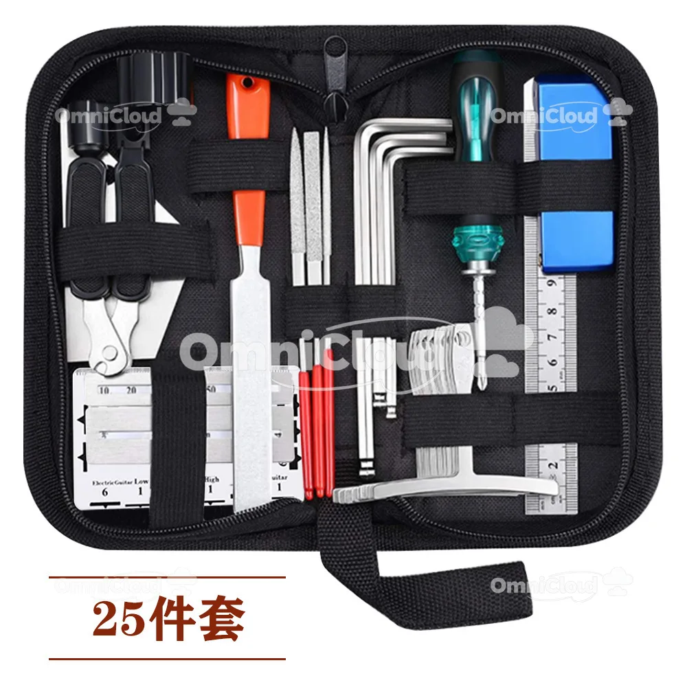 

Набор для ремонта гитары, инструмент для замены струн, гаечный ключ, полировальный файл, измерительная линейка, катушка для струн, линейка для выравнивания, набор из 25 предметов