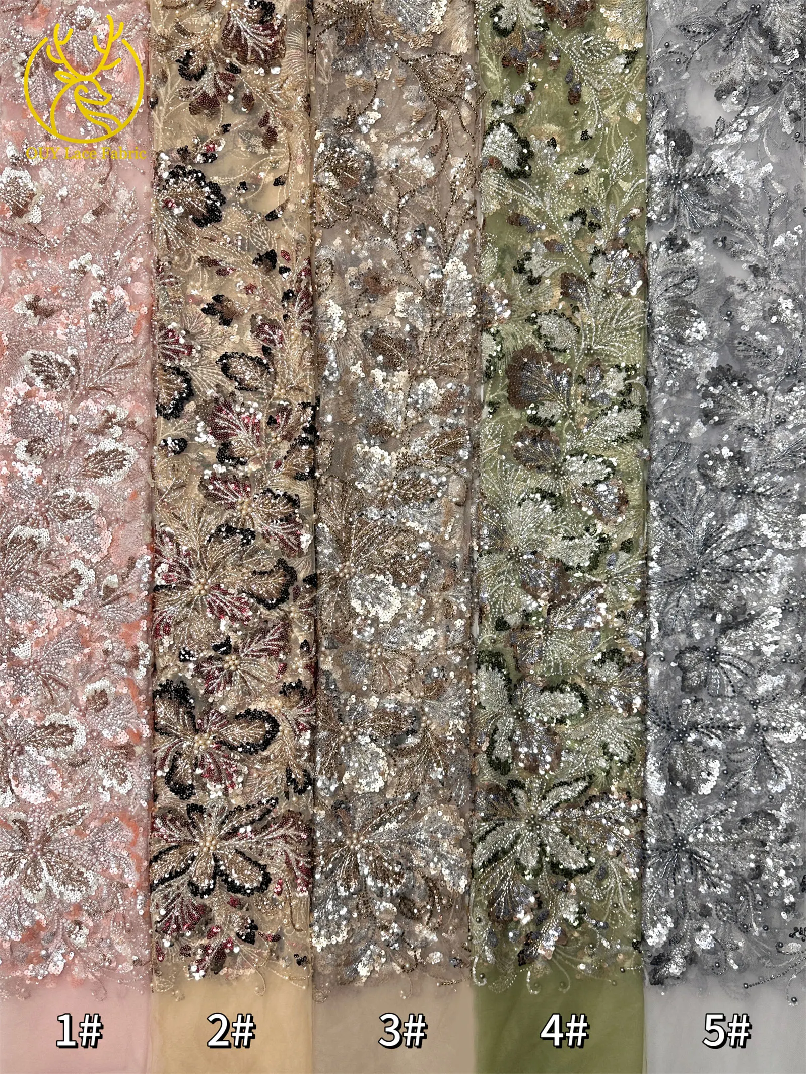 Neuer Stil Nigerianischer Bräutigam Stickerei-Perlen-Spitzenstoff 2026 Hochwertiger Afrikanischer Pailletten-Spitzenstoff für Braut- und Abendkleider zum Nähen – Detail 21