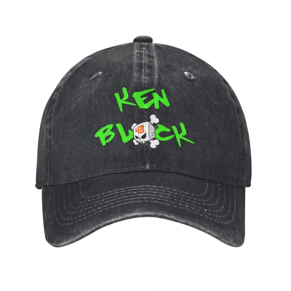 Washed Men's Baseball Cap Ken Block Sticker Trucker Snapback Caps Dad Hat Ken Block 43 Golf Hats