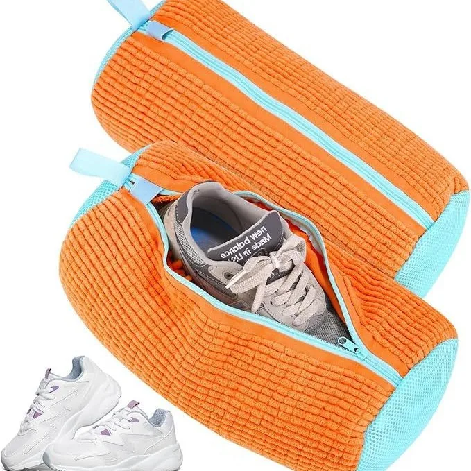 Flauschige Faser 360 ° Surround Cleaning Schuhwaschbeutel – Wiederverwendbarer, langlebiger, maschinenwaschbarer Wäschebeutel mit Reißverschluss (1 Stück)