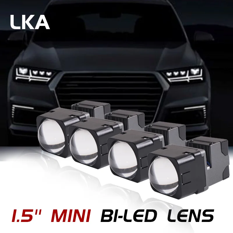 LKA Bi Led Module 1.5 Inch for 12V Car Motorcycle Headlight Retrofit 6000K Low High Laser Beam LED Projector Lens Car Accessory