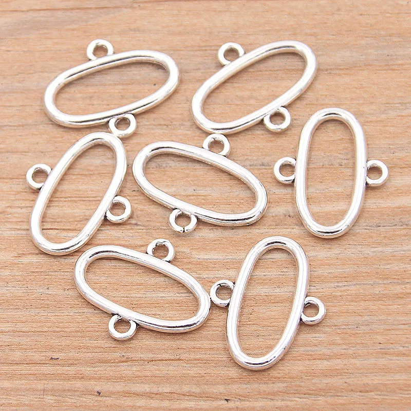 30PCS 15X20mm New Product Hollow Elliptical Connector Charms Pendant Jewelry Metal Alloy DIY Necklace Bracelet Earrings Marking