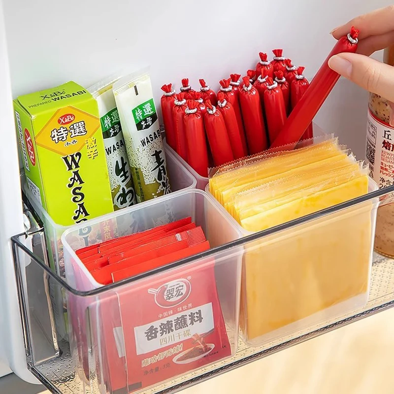 Frigorifero cibo scatola di immagazzinaggio fresca frigorifero porta laterale frutta verdura spezie contenitore per alimenti contenitore per Organizer da cucina scatole di immagazzinaggio
