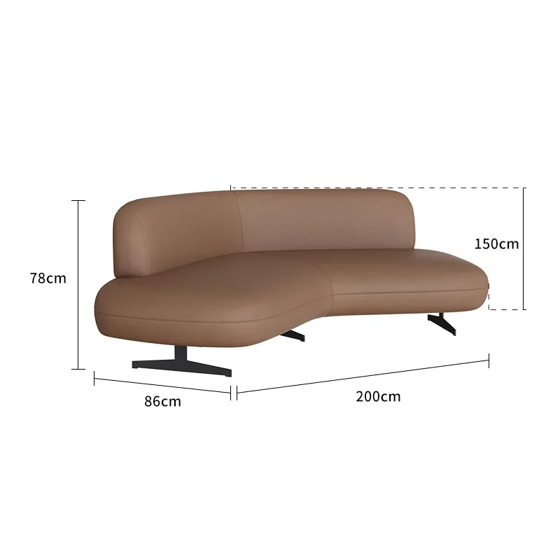 Creative leisure Business reception room Meeting guests Lounge waiting area Leather Art Hotel special-shaped sofa set