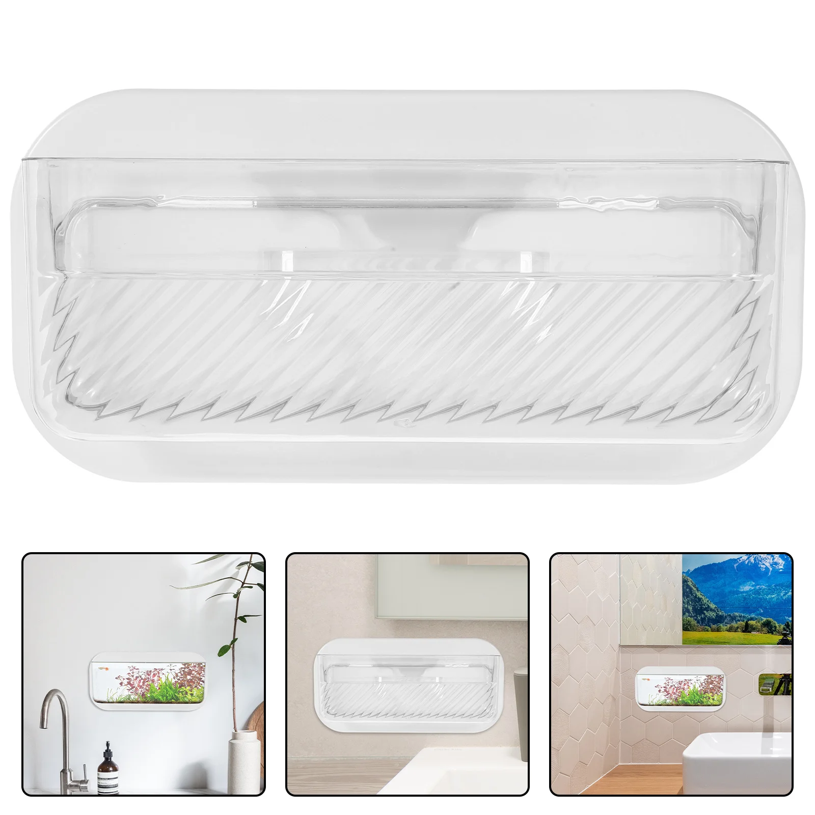 

Plastic Wall Planters Hanging Succulent Holder Wall Mounted Vase Self Adhesive Flower Pot Home Office Decoration