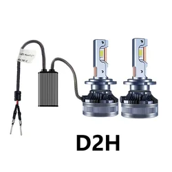 D2H LED Headlight Bulb Car Light 160W 12V Super Bright Auto Lamp 1:1 Replication Plug And Play 6000K 2PCS