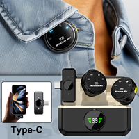 Wireless Lavalier Microphone with Charging Case Lapel Mics for Video Recording Noise-canceling Functionality for Laptop Meetings