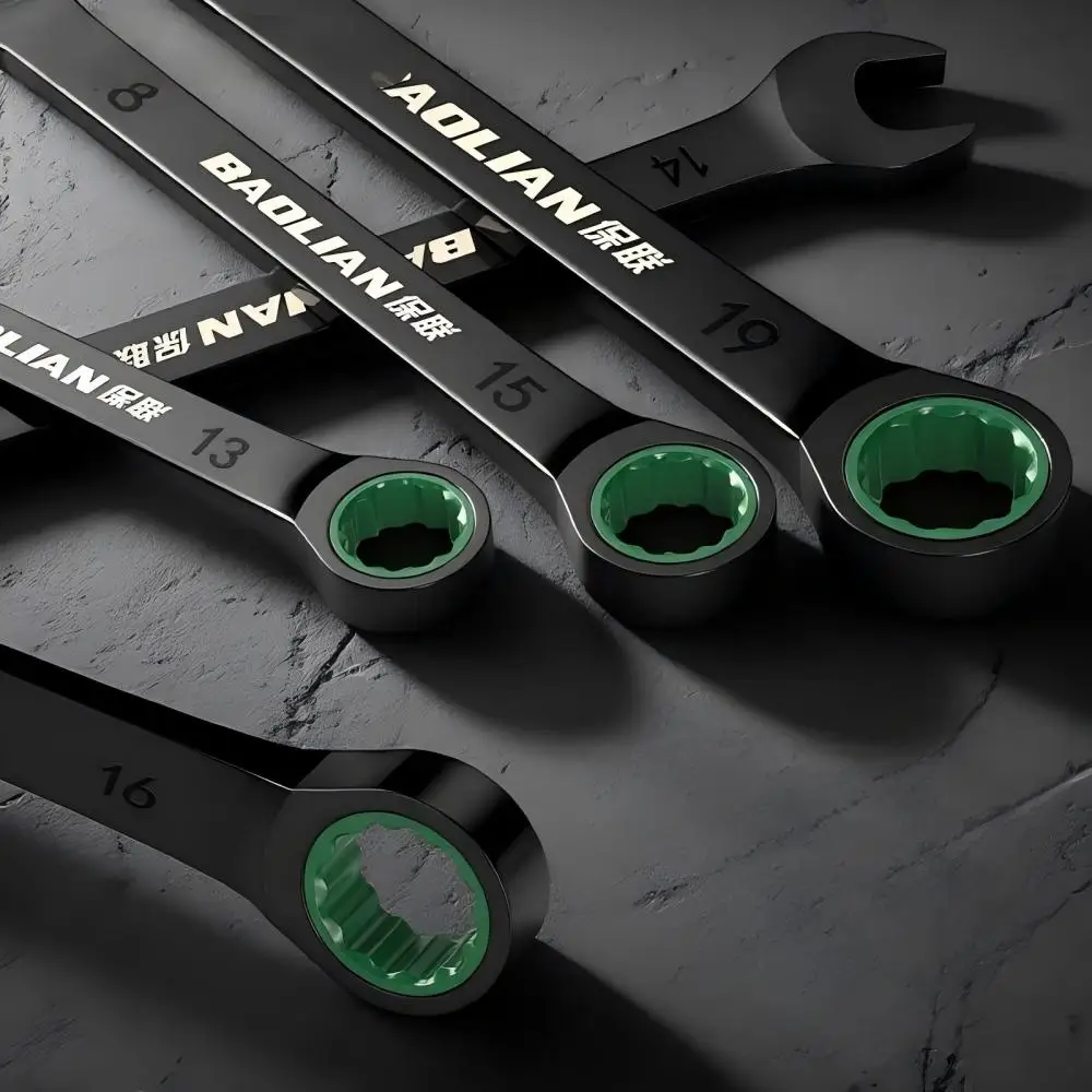 Doppelrichtungs-Schnell-Ratschenschlüssel mit Pflaumenblüten-Design, Industriequalität, Automatischer Kleiner Öffnungs-Doppelnutzungs-Schraubenschlüssel – Detail 1