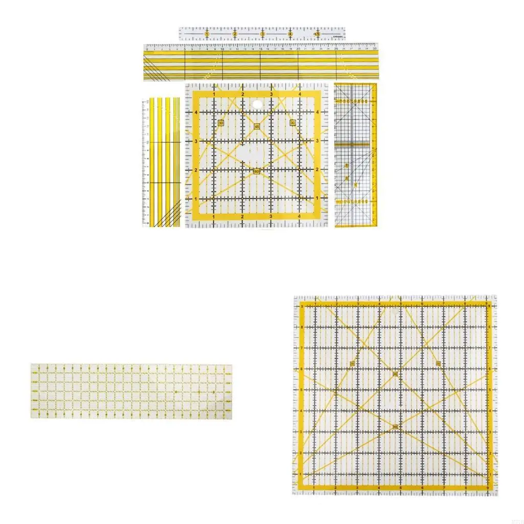 M5TB Architect Template Drafting Ruler Quilter-Square Ruler Stencil Measuring Tool