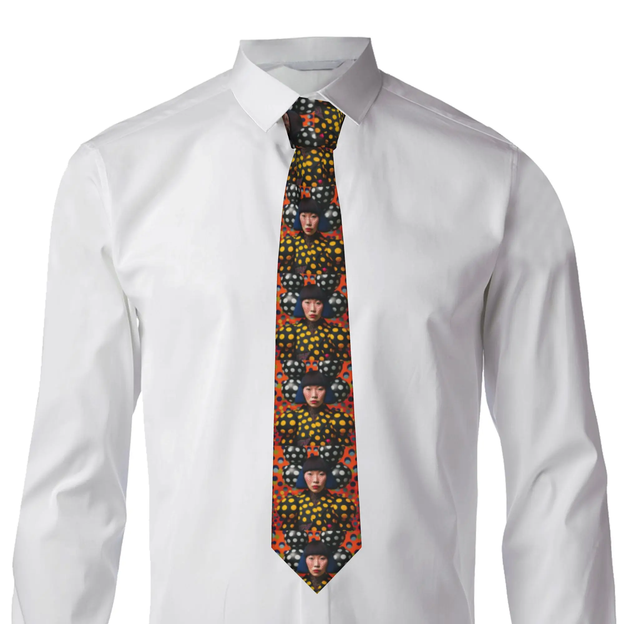 Fashion Yayoi Kusama Abstract Art Tie for Office Men Polka  Neckties