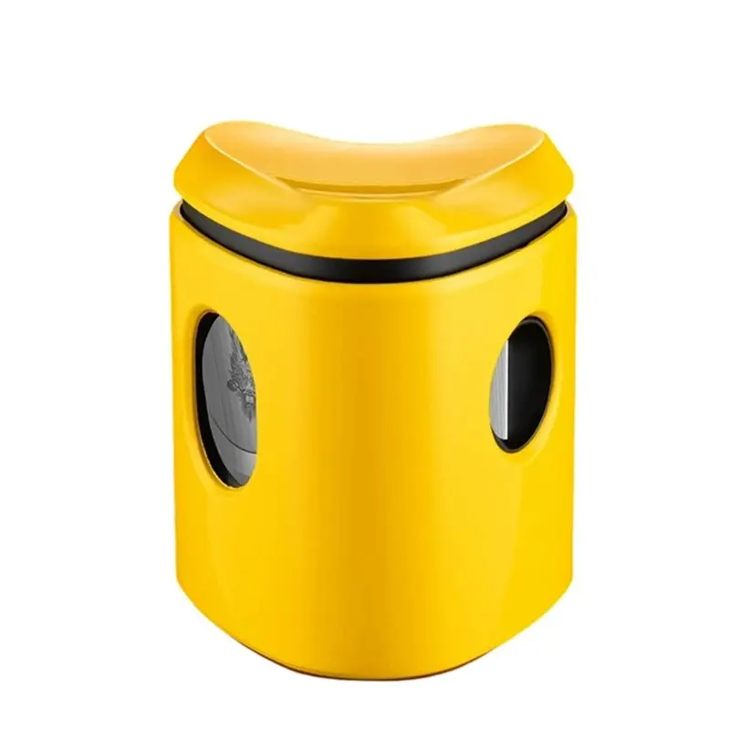 ABRU-Desktop Cigar Cutter Cigar Cutter Portable Press Switch Stainless Steel Cigar Cutter Gift For Smoker Yello