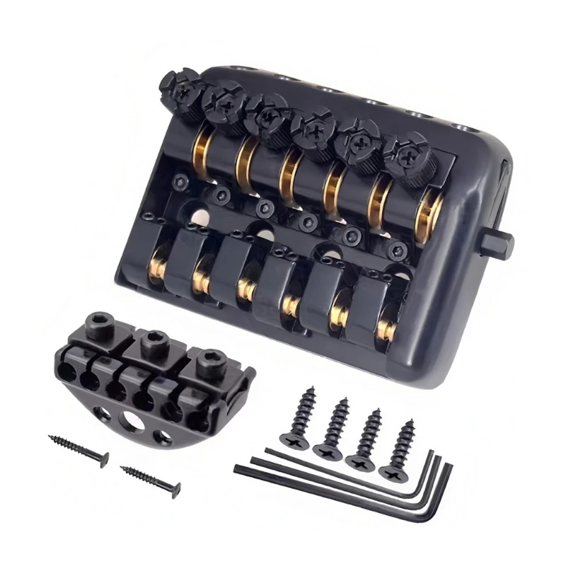 Professional Headless Guitar Bridge Assembly Zinc Alloy Construction Guitar Bridge for Great Tone and String Stability