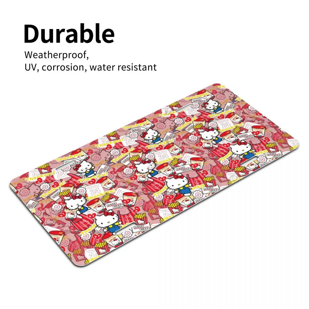 مخصص مضحك مرحبا كيتي القط أنيمي الزخرفية لوحة ترخيص معدنية الألومنيوم سيارة الجبهة الغرور العلامة 6x12 بوصة