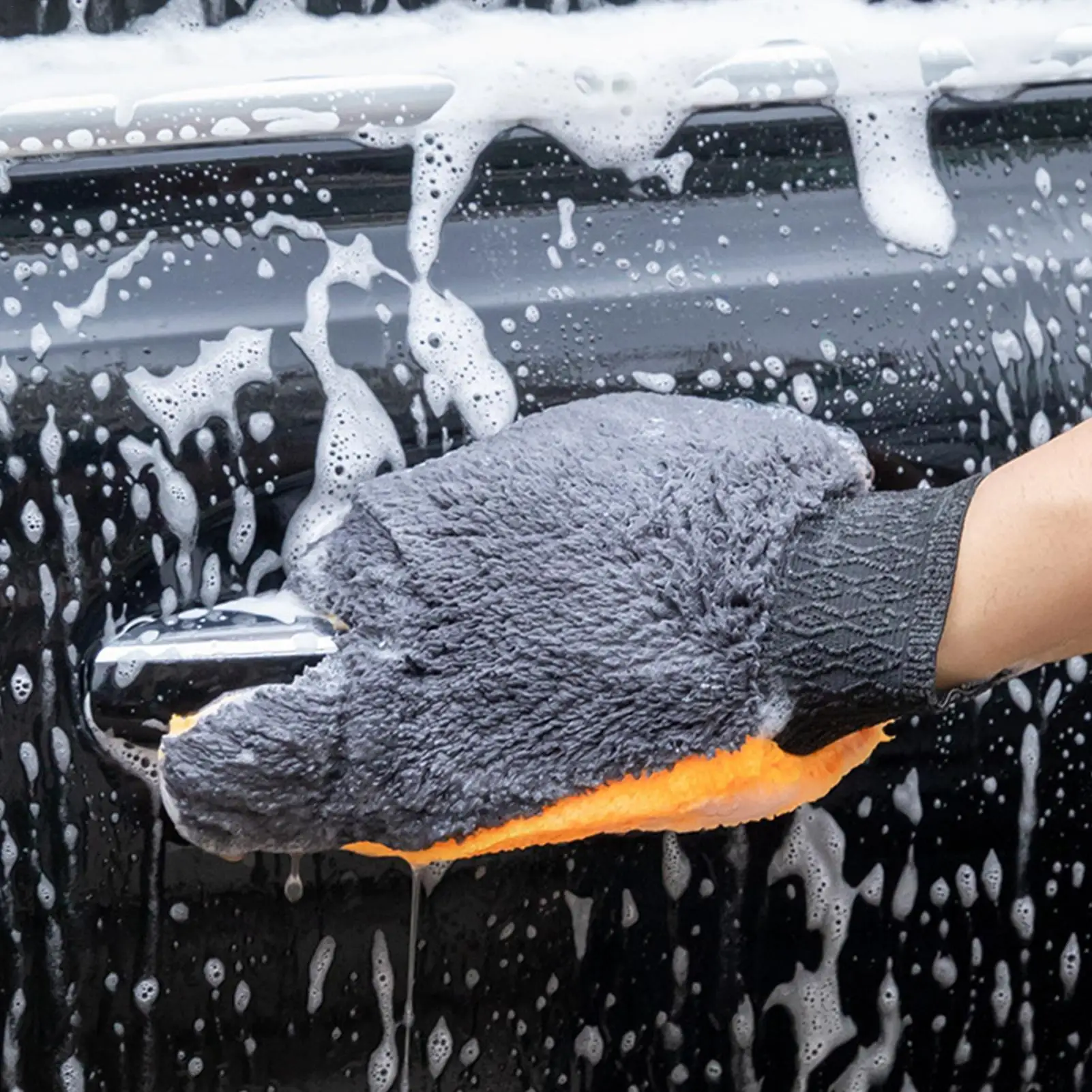 

23.5x23.5cm Car Wash Gloves Thickened Coral Fleece Cleaning Mitt Motorcycle Washer Care Products Beauty Car Wash Supplies