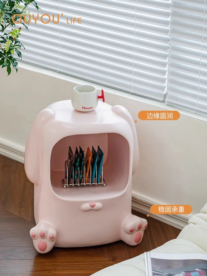 طاولة جانبية للتخزين من INS Creative Maneki-Neko (Lucky Cat) الأوروبية والعصرية، طاولة شاي لطيفة بمساحة صغيرة إسكندنافية