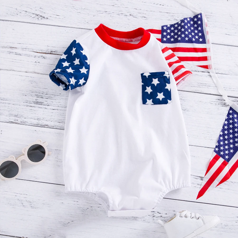 

Newborn Short-sleeved Clothes Baby Girl Outfits Unisex Infant Romper Girls' One-piece Rompers Stitching