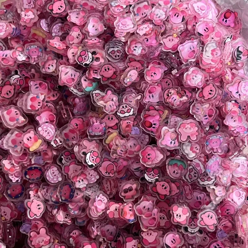 50pcs Kirby Flatback แผ่นอะคริลิค Kawaii DIY ขนาดเล็ก Applique อะนิเมะรูปน่ารักตกแต่ง Miniature Handmade อุปกรณ์ตกแต่ง