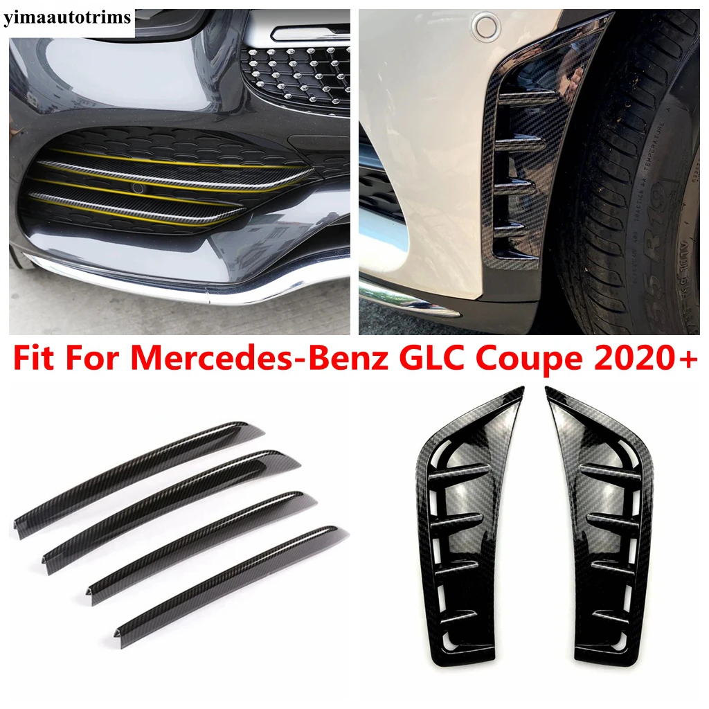 

Car Front Bumper Fog Lights Lamps Eyebrow Strip Air Inlet Vent Anti-blocking Cover Trim For Mercedes-Benz GLC Coupe 2020 2021